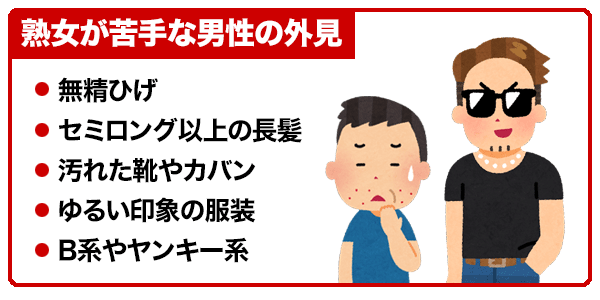 熟女が苦手な男性の外見